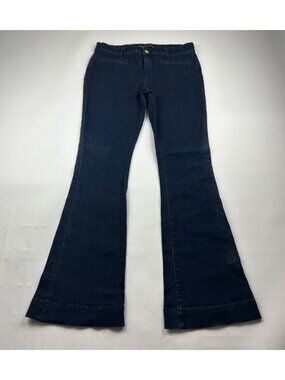 LONG Express Dark Wash Stretch Denim Mia Mid Rise Slim Flare Jeans 10R